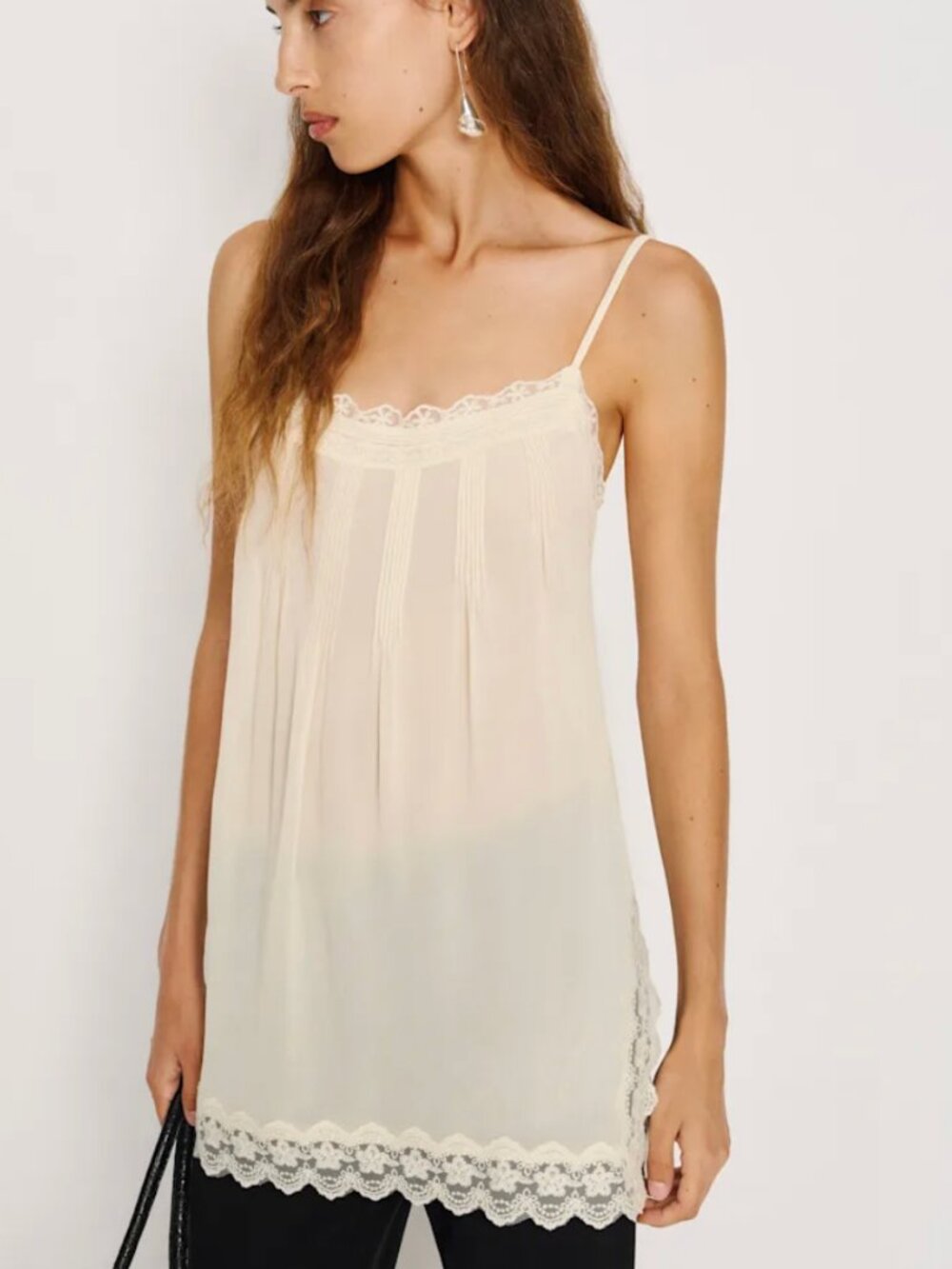 Reformation Bijou Sheer Top Ivory - Size 8